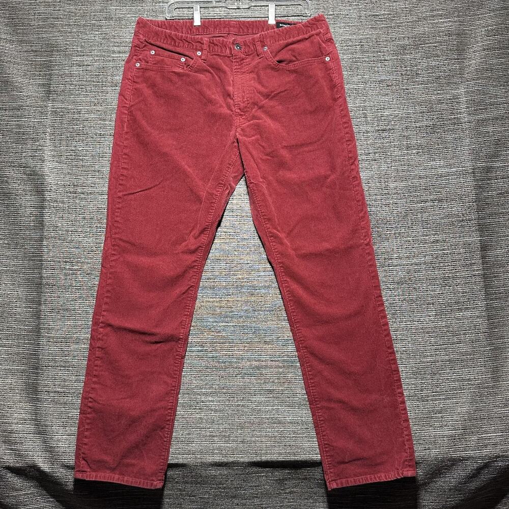 Bonobos Slim Straight Jeans Men's Size 36x32 Red Corduroy Casual Everyday